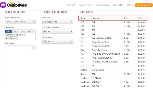 Situs Cek Tarif Ongkir Paling Akurat dan Terlengkap